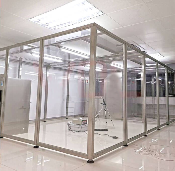 Dustless workshop class 7 clean room-mesh soft curtain, aluminum profile, AC fan