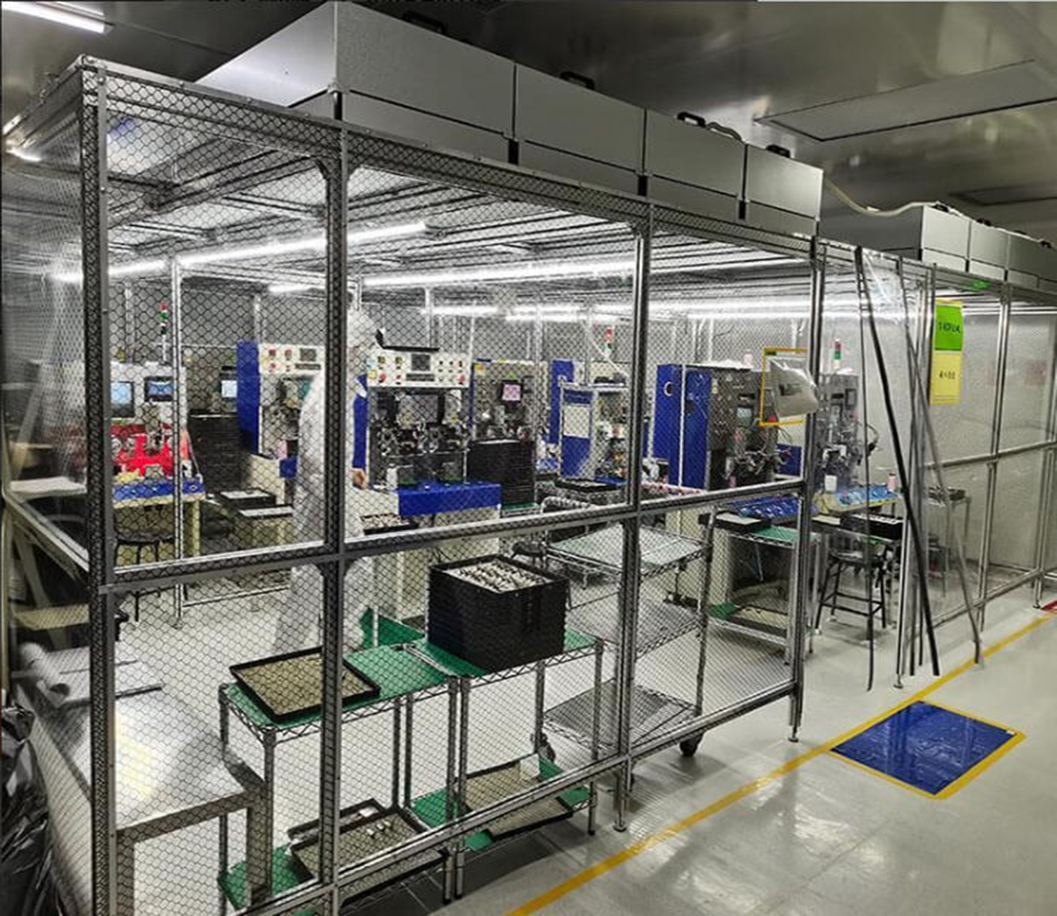 Dustless workshop class 6 clean room - anti-static, mesh soft curtain, stainless steel, AC fan