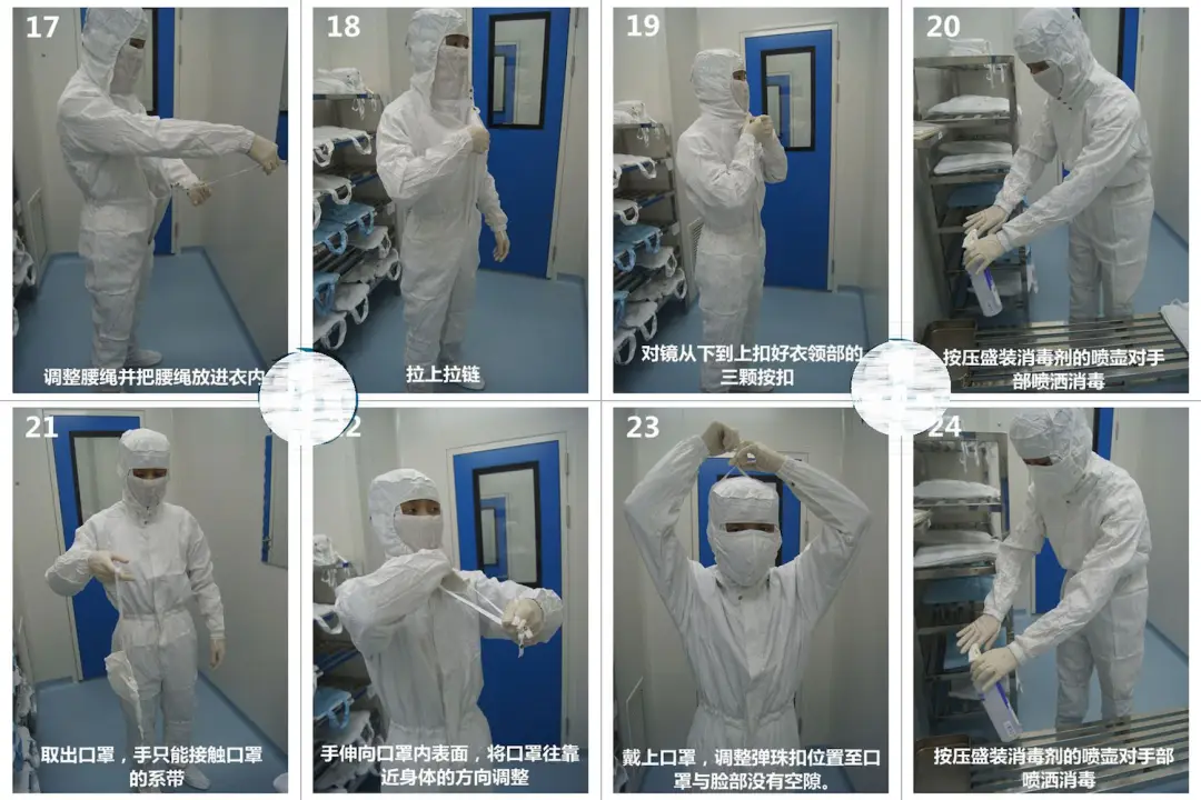 Personnel changing clothes in and out of the clean room.jpg