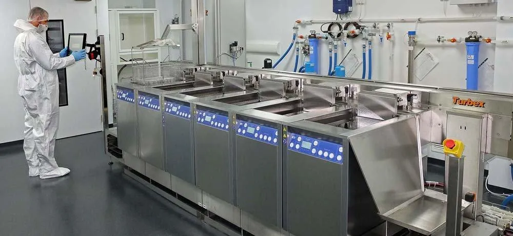 Class 10,000/IS07 aqueous ultrasonic cleaning clean room air handling  system HEPA