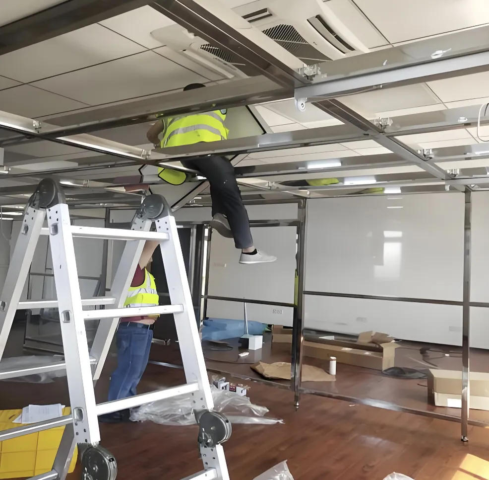 Clean room ceiling installation and construction