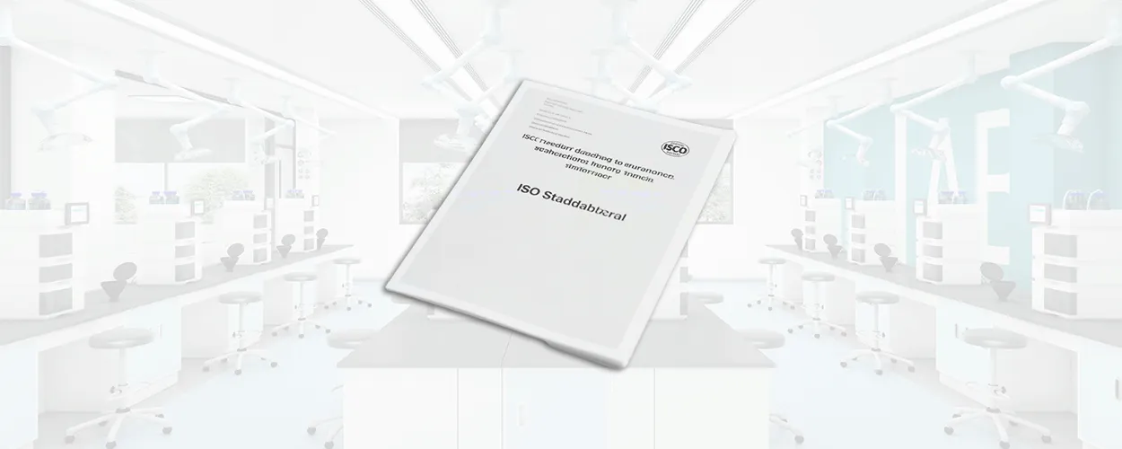 ISO standard documents with cleanroom background