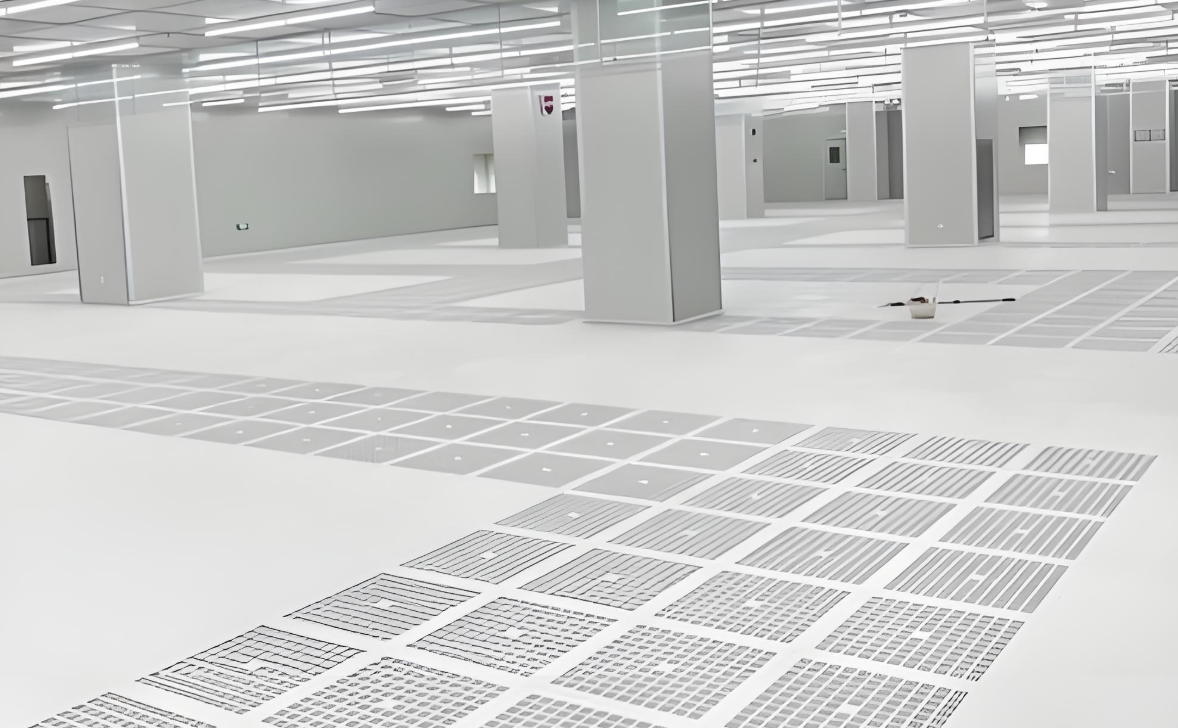 Schematic diagram of ISO 5 clean room raised alloy floor