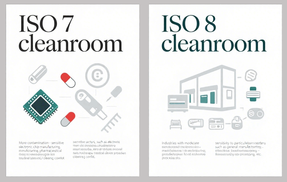 cleanroom Industry Applications:iso7 vs iso8