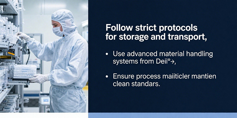 Material handling in a clean room environment Material handling in a clean room environment