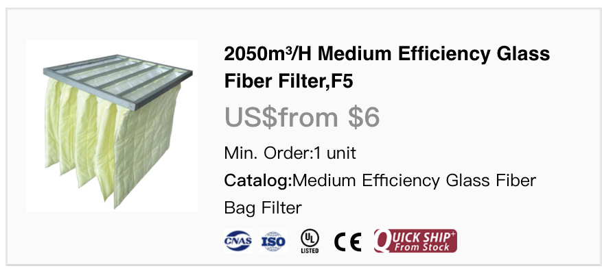Medium Efficiency Glass Fiber Bag Filter price