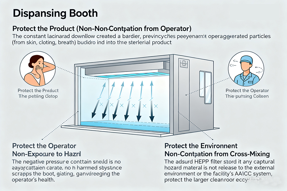 Dispansing Booth Three Protections and Three Non-Contaminations