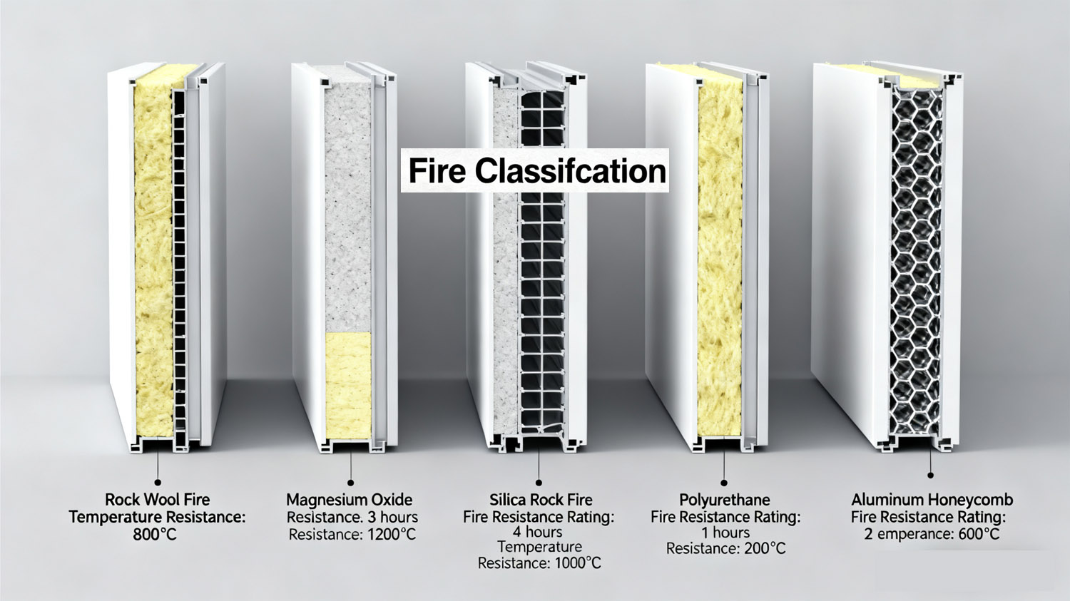 Cleanroom panel cross-section showing core materials and their fire resistance properties.jpg