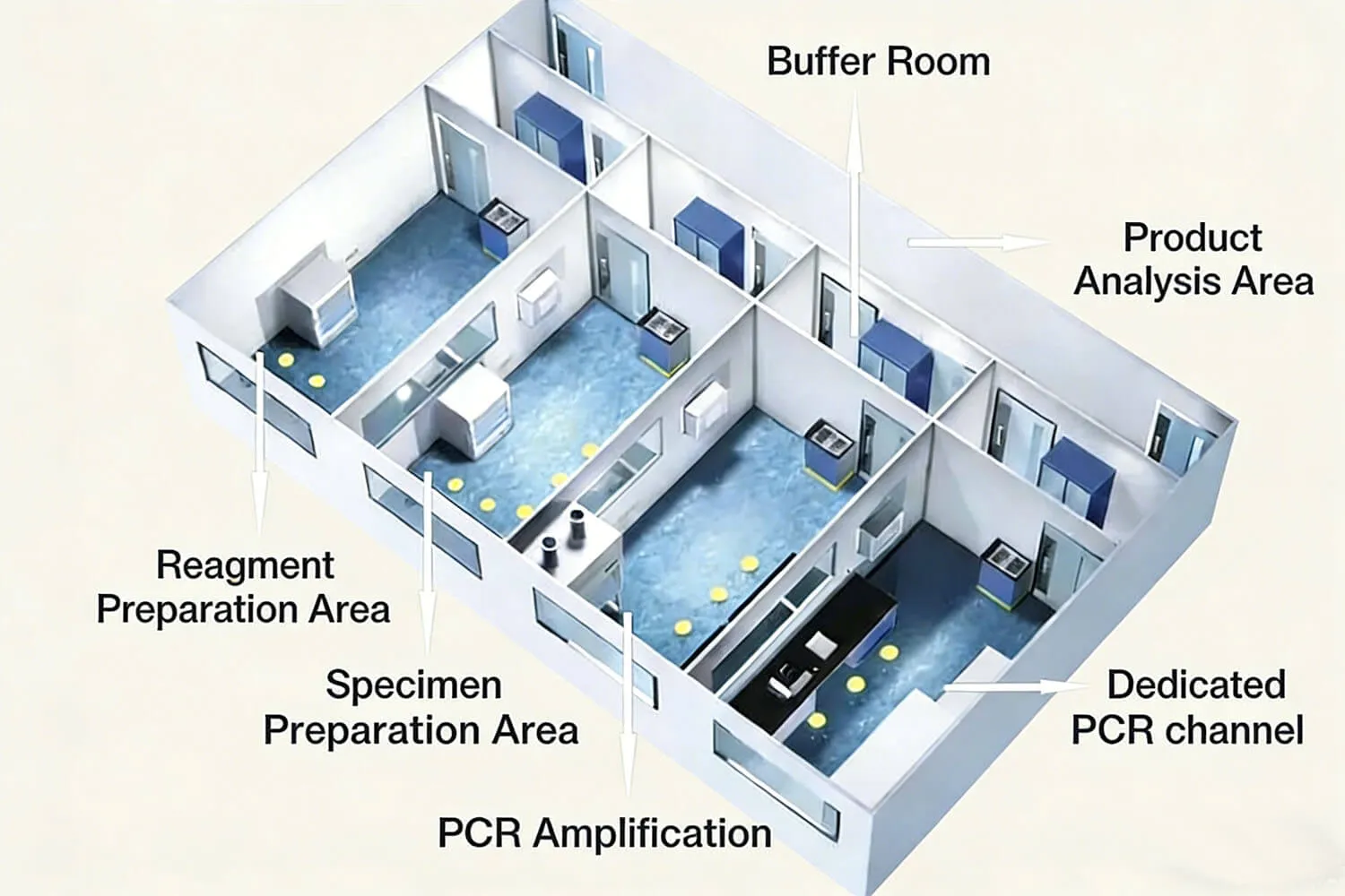Puren Hospital PCR laboratory cleanroom model