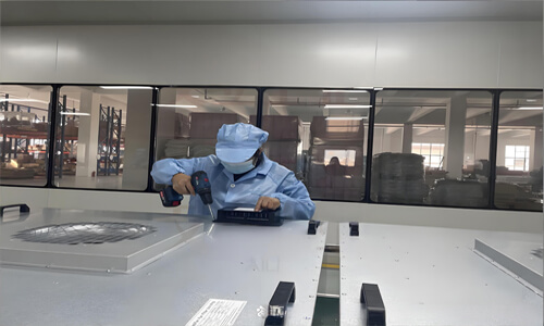 Opto-electronics Class 100 cleanroom FFU Grid Installation