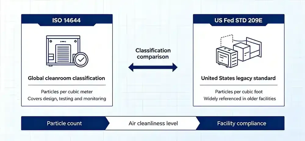 ISO 14644 and US Fed STD 209E Cleanroom Classification Standards.webp