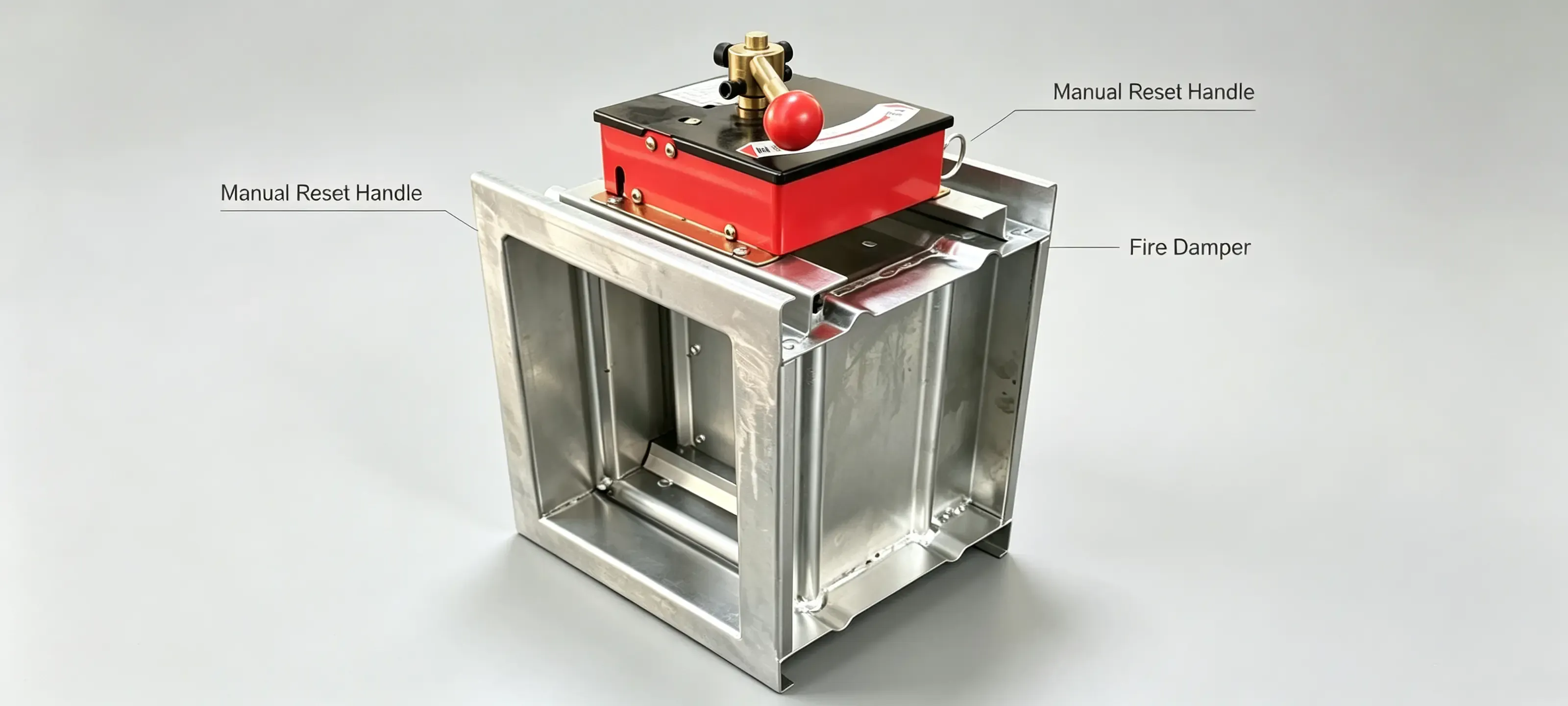 280°C smoke/fire damper with DC24V actuator.