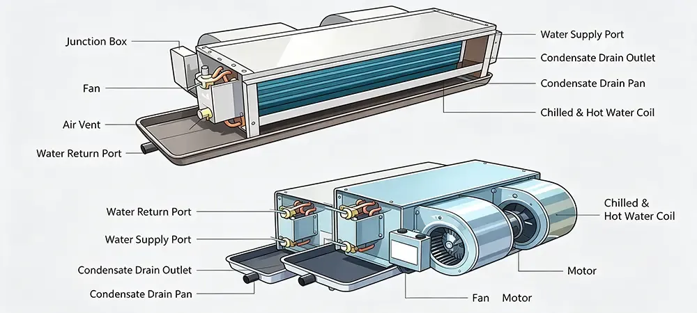Structural Principles of Two-Pipe Fan Coil Units. Structural Principles of Two-Pipe Fan Coil Units.
