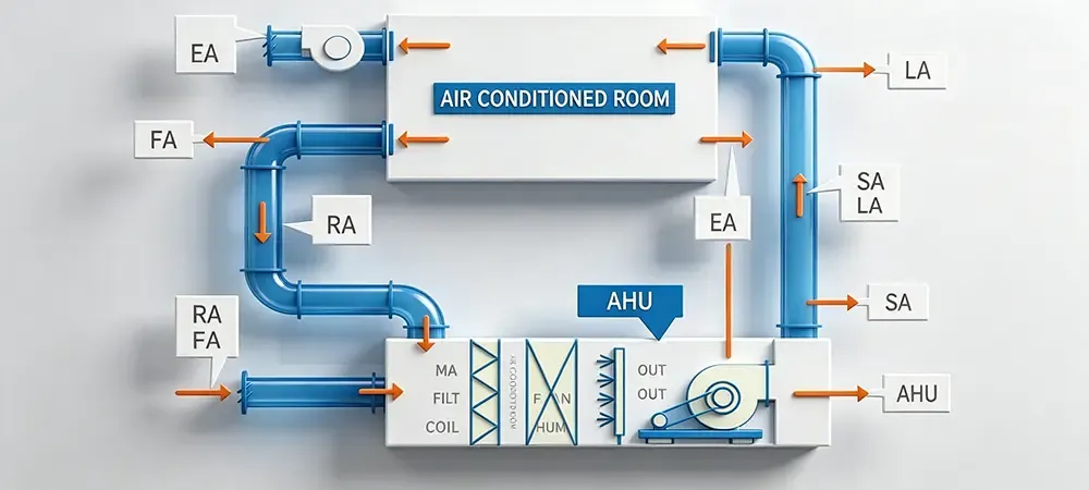 AHU Air Handling Unit diagram.