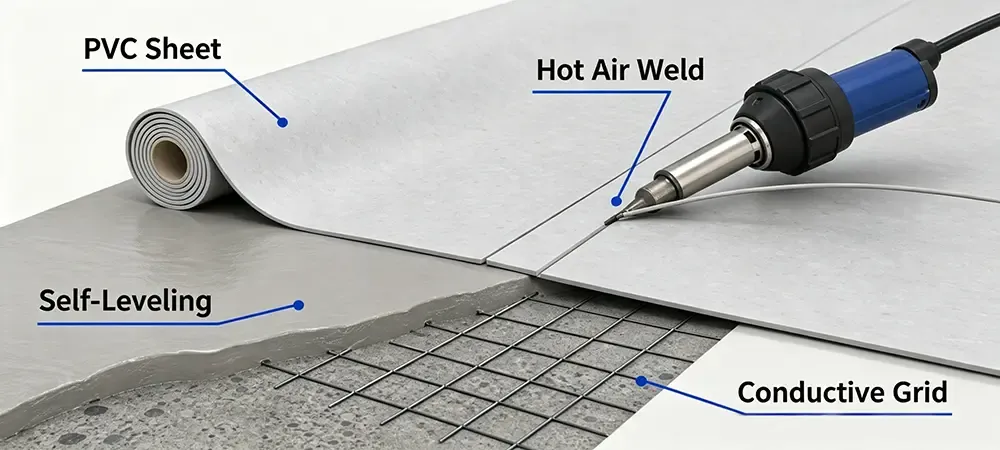 PVC ESD Vinyl Sheet. PVC ESD Vinyl Sheet.