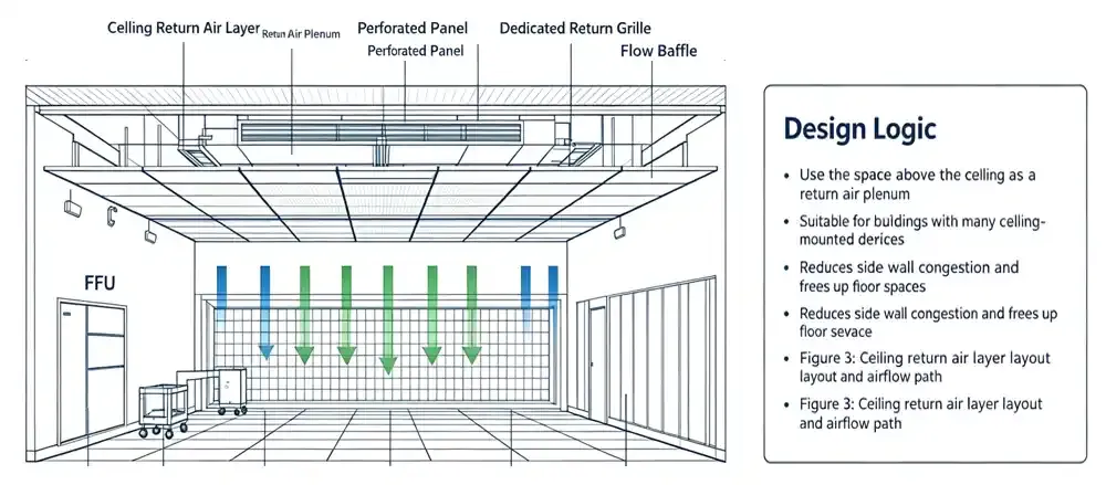 Airflow Principle Diagram of ISO Class 5 Cleanroom Return Air Design.webp