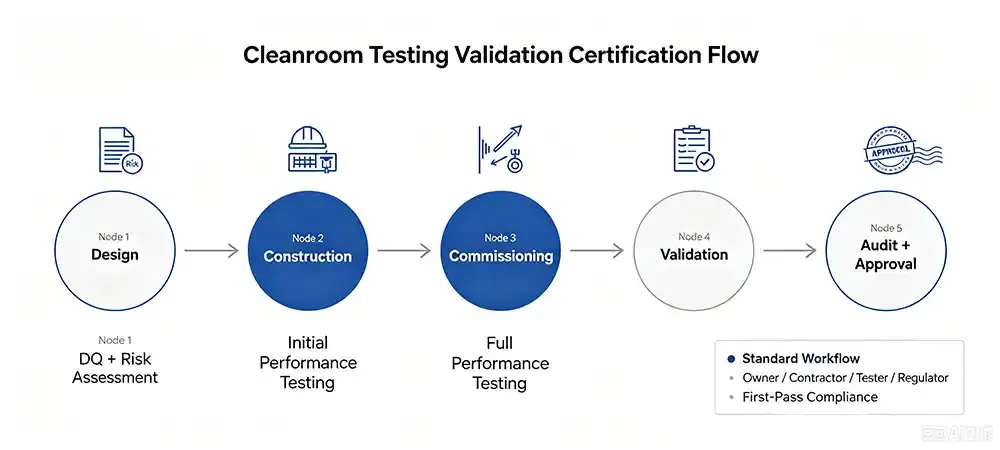 Cleanroom Testing Validation Certification Flow.webp