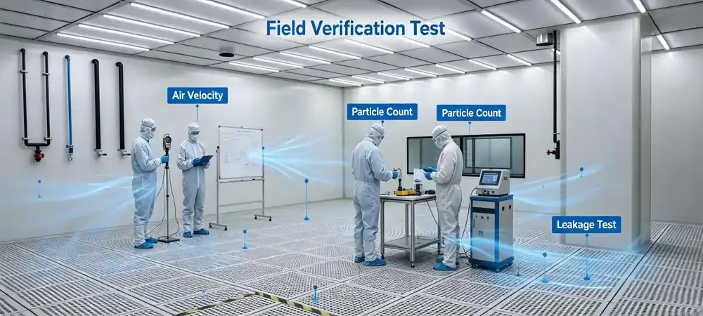 ISO 5 validation testing in progress optical cleanroom.webp ISO 5 validation testing in progress optical cleanroom.webp
