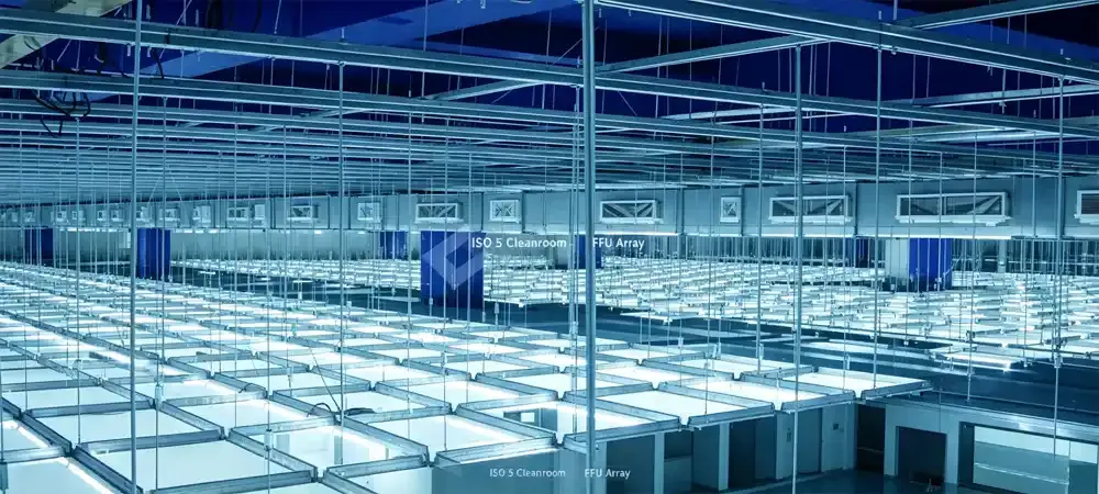 ISO 5 Cleanroom FFU array installation..webp