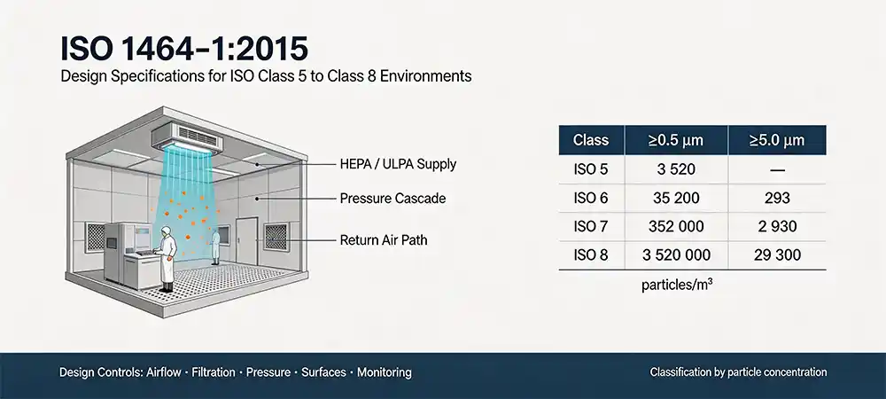 IS0 1464-1-2015Design Specifications for lSO Class 5 to Class 8 Environments IS0 1464-1-2015Design Specifications for lSO Class 5 to Class 8 Environments