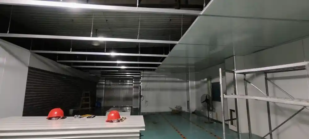 Cleanroom access ceiling installation site.webp