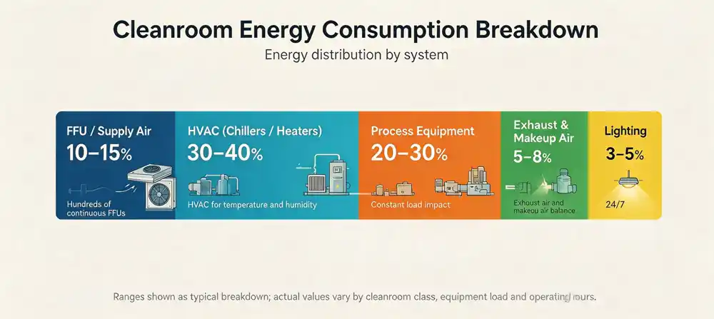 Cleanroom Energy Consumption Breakdown.webp