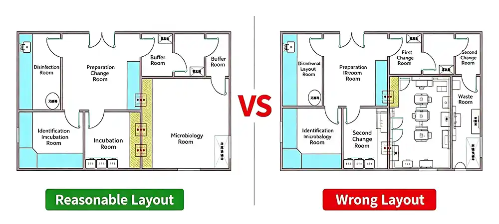 Cleanroom Layout Design - A Comparison of Reasonable and Unreasonable Designs.webp