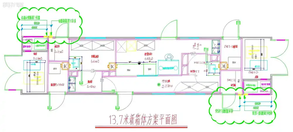 Container cleanroom PCR laboratory design drawing