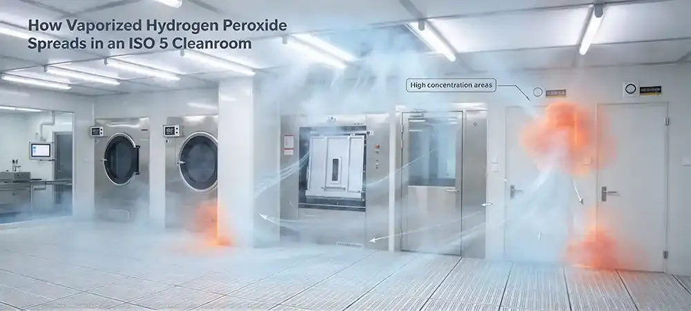 How Vaporized Hydrogen Peroxide Spreads in an ISO 5 Cleanroom