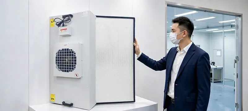 Low-noise FFU technical solution presented in a showroom Low-noise FFU technical solution presented in a showroom