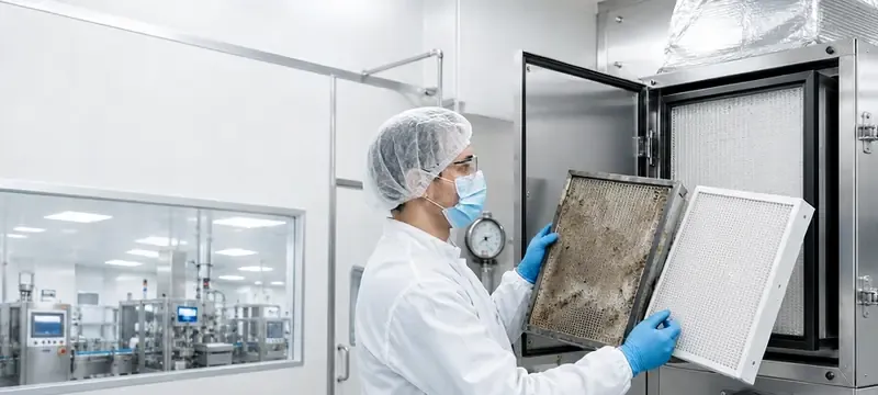 Comparing loaded and clean HEPA filters to save fan energy
