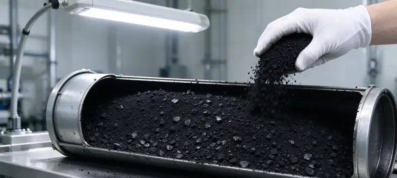 Activated carbon media used for gases and odors alongside HEPA filtration