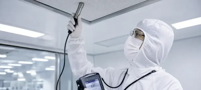 In-place scan testing of an installed HEPA filter with a photometer probe