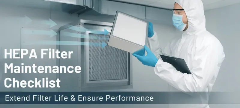Technician carrying out routine maintenance on a HEPA filter housing