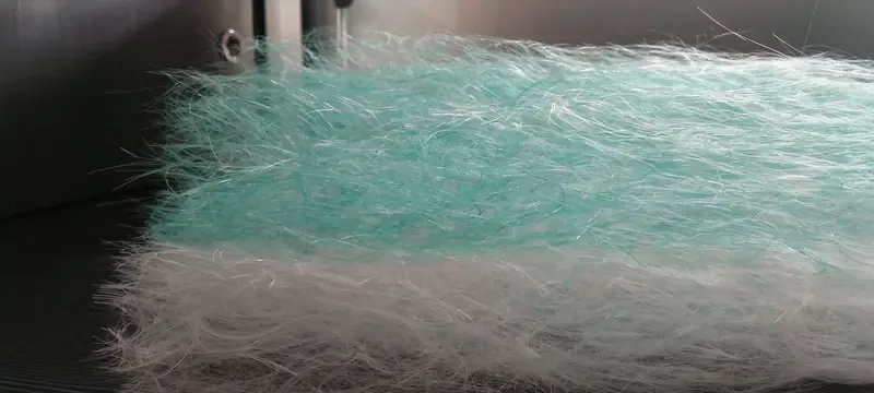 Fiberglass filter media close up Fiberglass filter media close up