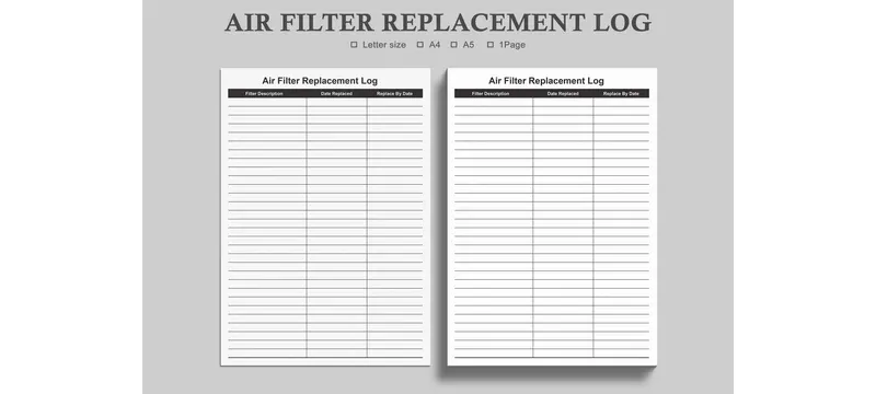 Filter maintenance log checklist record Filter maintenance log checklist record