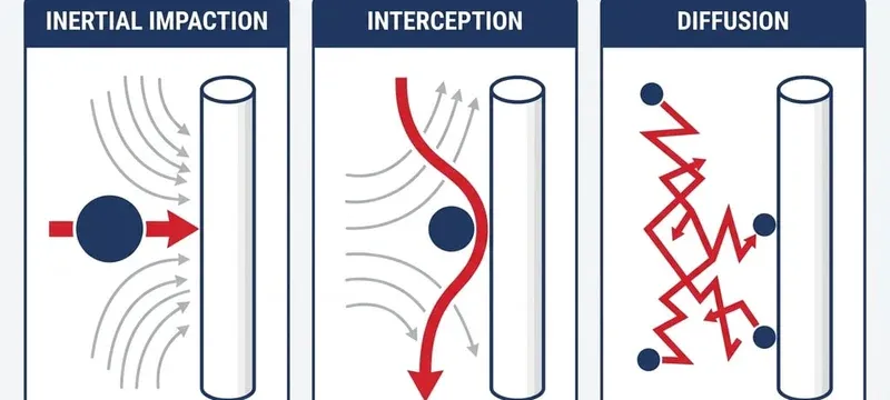 Filtration mechanisms sieving impaction diffusion interception