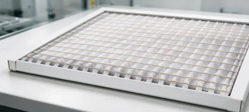 Pet dander dust air filter close up