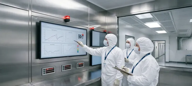 Engineer commissioning cleanroom air system documentation