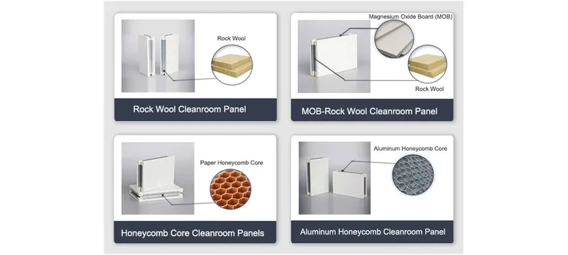 Cleanroom panel material and finish comparison Cleanroom panel material and finish comparison