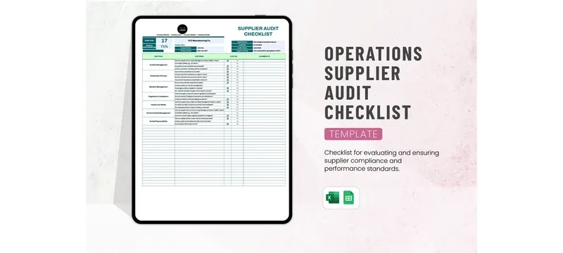 Supplier data verification checklist cleanroom panel Supplier data verification checklist cleanroom panel