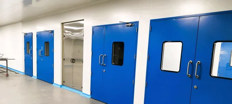Cleanroom corridor swing door interior
