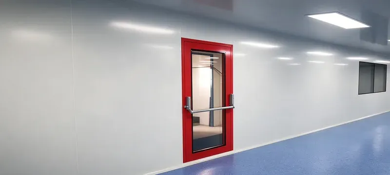 Cleanroom emergency egress door safety compliance