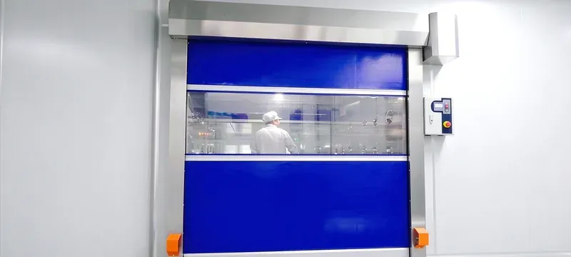 High speed roll up door industrial cleanroom facility High speed roll up door industrial cleanroom facility