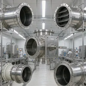 Deiiang hygienic duct dampers in a food processing plant ventilation system