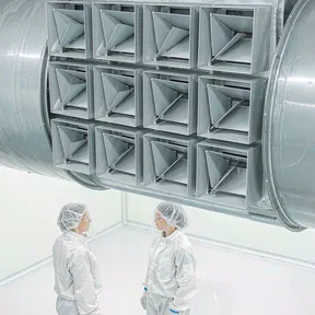 Deiiang volume control dampers in pharmaceutical cleanroom supply ductwork