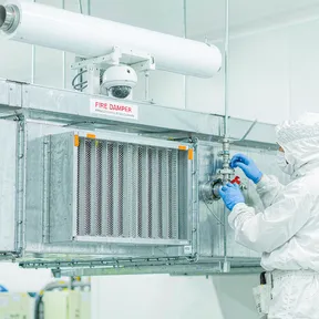 Deiiang fire dampers in pharmaceutical facility HVAC ductwork