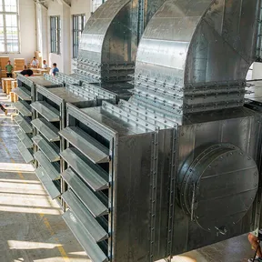 Deiiang gravity dampers on industrial warehouse exhaust outlets