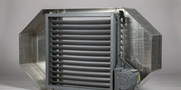 Rectangular zone damper with multi-blade assembly and actuator