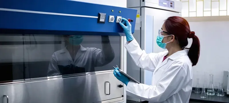 Pharmaceutical laboratory fume hood work Pharmaceutical laboratory fume hood work